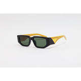 Prada - 6002 - Black Yellow Green - Acetate - Rectangle - Sunglasses
