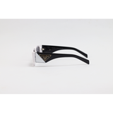 Prada - 6002 - White Black - Acetate - Rectangle - Sunglasses