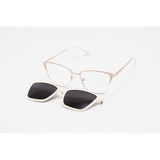 Dior - 2254 - Golden - Metal - Cat Eye - Dual - Polarized - Attachment - Eye Wear - Sunglasses