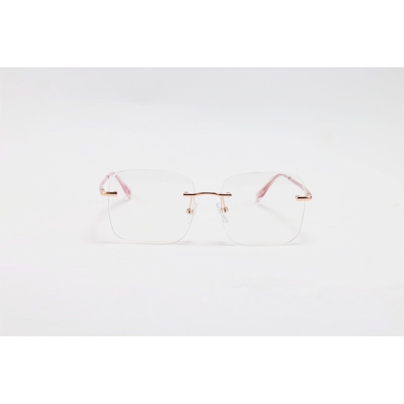 Dior - 1022 - Rose Gold - Metal - Blue Cut - Rimless - Square - Eyewear