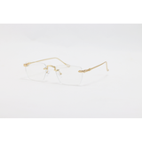 Dita - 01091 - Golden - Metal - Blue Cut - Rimless - Rectangle - Eyewear