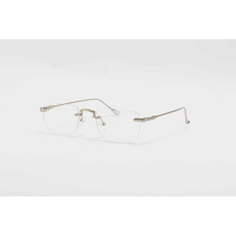 Dita - 01091 - Silver - Metal - Blue Cut - Rimless - Rectangle - Eyewear