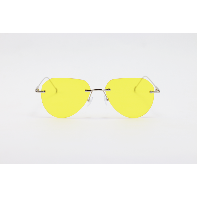 Cartier – 8372 – Silver Yellow - Metal – Rimless – Sunglasses