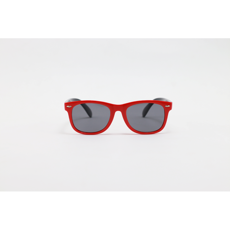 Ray Ban - 851 - Red Black - Acetate - Rectangle - Polarized - Kids Sunglasses