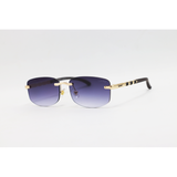 Cartier - 3176 - Golden Purple Gradient - Metal - Rimless - Rectangle - Sunglasses
