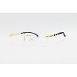 Cartier - 3176 - Golden - Metal - Rimless - Blue Cut - Rectangle - Eyewear