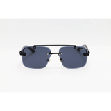 Cartier - 22510 - Wooden Black - Metal - Rimless - Rectangle - Double Bridge - Sunglasses