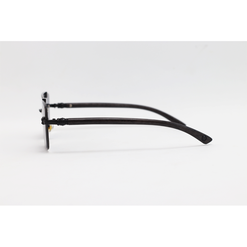 Cartier - 22510 - Wooden Black - Metal - Rimless - Rectangle - Double Bridge - Sunglasses