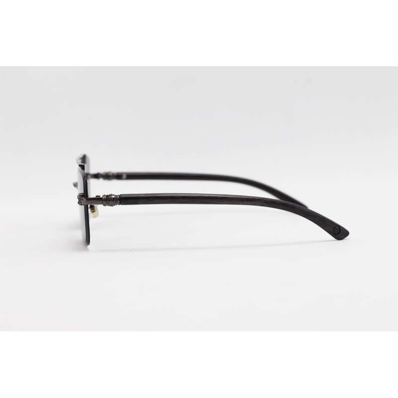 Cartier - 22510 - Wooden Gun Black - Metal - Rimless - Rectangle - Double Bridge - Sunglasses