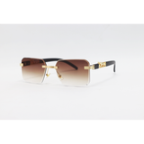 Cartier - 22456 - Golden Black Brown Gradient - Metal - Rimless - Rectangle - Sunglasses
