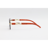 Cartier - 22512 - Wooden Golden Purple Gradient - Metal - Rimless - Rectangle - Sunglasses
