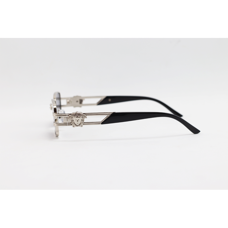 Versace - 2054 - Silver Black - Metal - Rectangle - Sunglasses