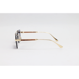 Cartier - 3147 - Golden Black - Metal - Rectangle - Double Bridge - Rimless - Sunglasses