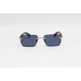 Cartier - 3013 - Wooden Golden Black - Metal - Rectangle - Rimless - Sunglasses