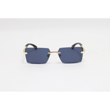 Cartier - 3077 - Wooden Golden Black - Metal - Rectangle - Rimless - Sunglasses