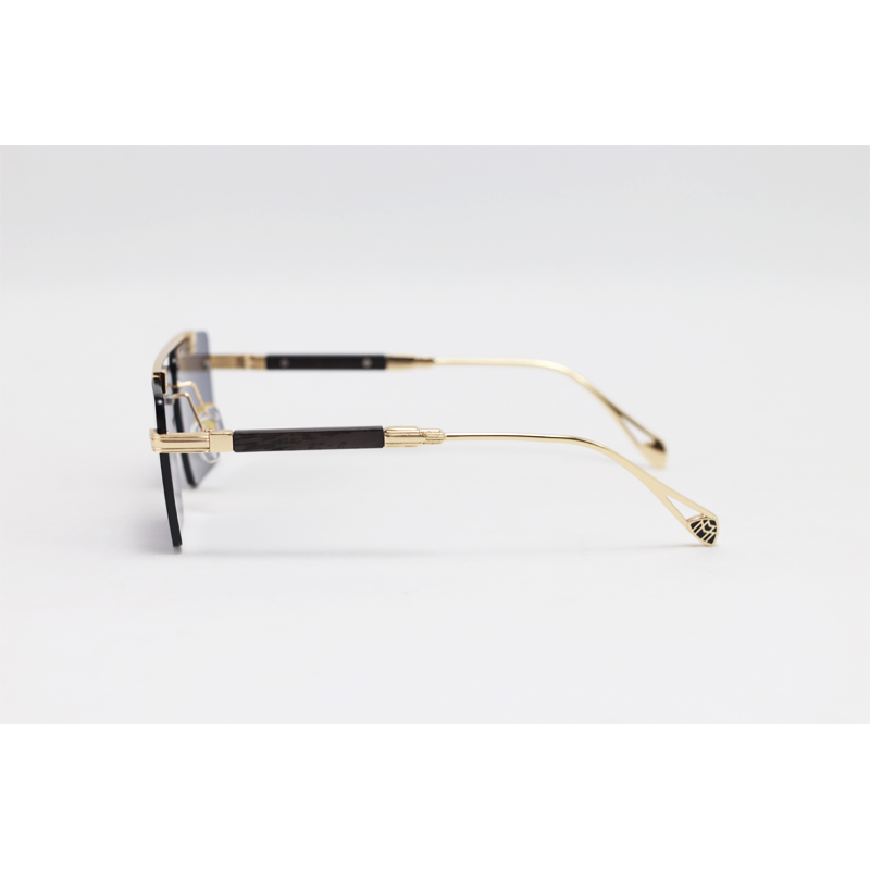MAYBACH - 3113 - Golden Black - Metal - Rectangle - Double Bridge - Rimless - Sunglasses