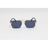 Cartier - 3160 - Golden Black - Metal - Double Bridge - Rectangle - Rimless - Sunglasses