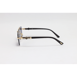Cartier - 3160 - Golden Black - Metal - Double Bridge - Rectangle - Rimless - Sunglasses