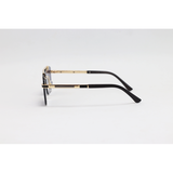 May Bach - 3152 - Golden Black - Metal - Double Bridge - Rectangle - Rimless - Sunglasses