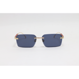 Cartier - 3192 - Golden Black - Metal - Double Bridge - Rectangle - Rimless - Sunglasses