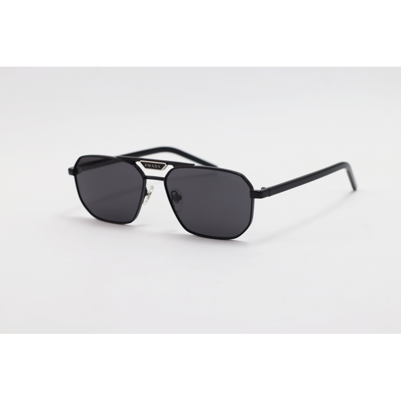 Prada - SPR58Y - Black - Metal - Rectangle - Double Bridge - Sunglasses