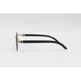 Cartier - 3050 - Wooden Golden Purple Gradient - Metal - Octagonal - Rimless - Sunglasses
