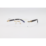 Cartier - 3050 - Wooden Golden - Metal - Octagonal - Rimless - Eyewear