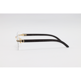 Cartier - 3050 - Wooden Golden - Metal - Octagonal - Rimless - Eyewear
