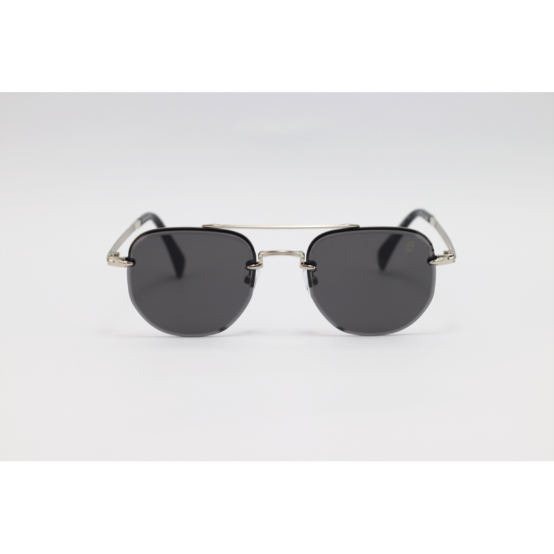 David Beckham - 2846 - Silver Black - Metal - Double Bridge - Half Rim - Square - Sunglasses