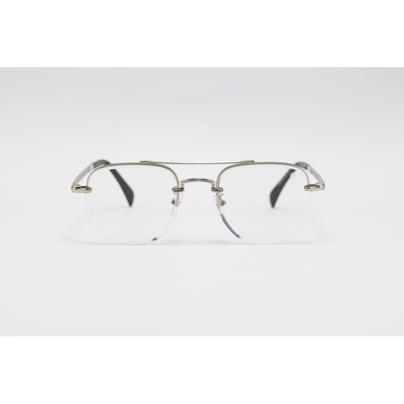 David Beckham - 2846 - Silver - Metal - Blue Cut - Double Bridge - Half Rim - Square - Eyewear