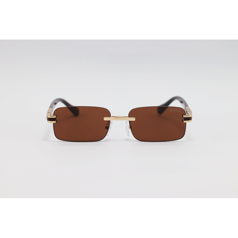 Dita - 98005 - Golden Brown - Acetate - Metal - Rimless - Rectangle - Sunglasses