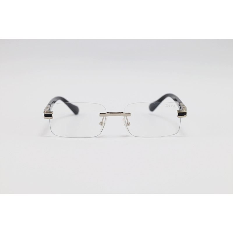 Dita - 98005 - Silver Black - Acetate - Metal - Blue Cut - Rimless - Rectangle - Eyewear