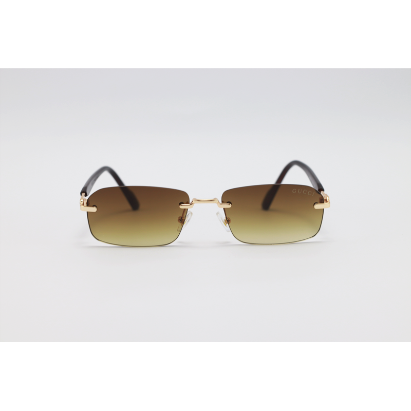 Gucci - 3012 - Golden Brown Gradient - Metal - Rimless - Rectangle - Sunglasses