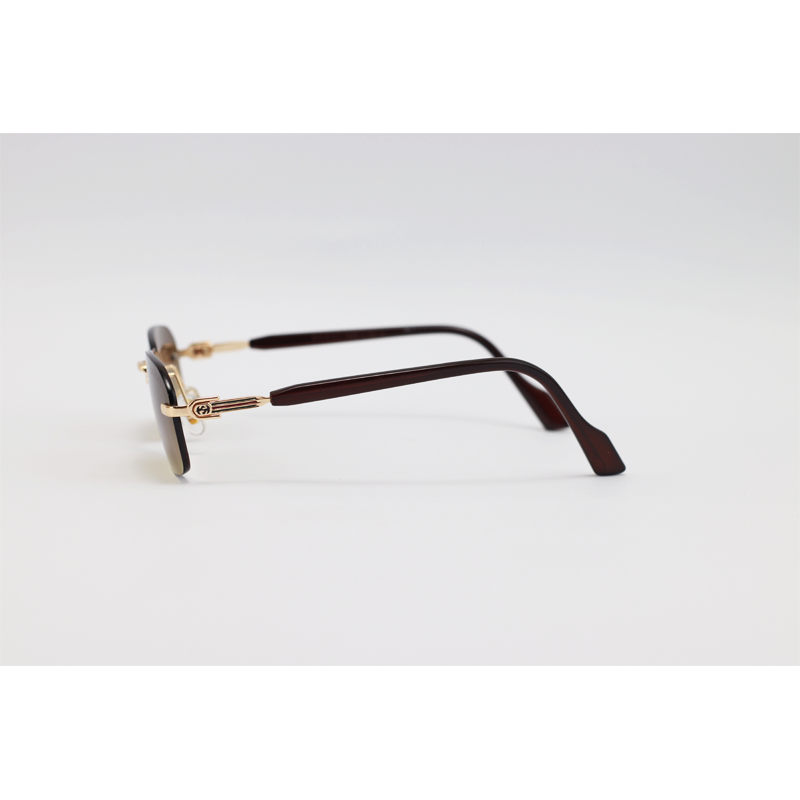 Gucci - 3012 - Golden Brown Gradient - Metal - Rimless - Rectangle - Sunglasses