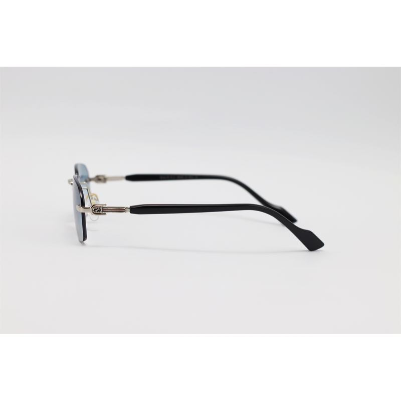 Gucci - 3012 - Silver Blue Gradient - Metal - Rimless - Rectangle - Sunglasses