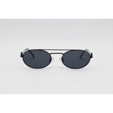 Miu Miu - 5G88 - Black - Metal - Double Bridge - Oval - Sunglasses