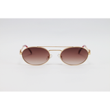 Miu Miu - 5G88 - Golden Brown Gradient - Metal - Double Bridge - Oval - Sunglasses