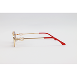 Miu Miu - 5G88 - Golden Brown Gradient - Metal - Double Bridge - Oval - Sunglasses