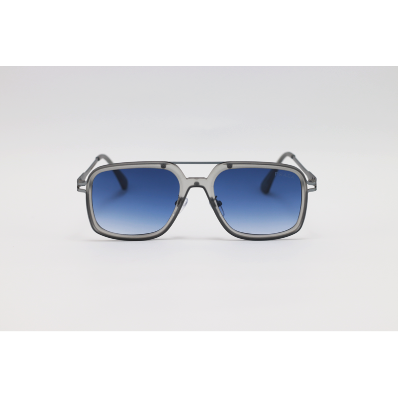 Prada - 2A831 - Grey Translucent Blue Gradient - Metal - Double Bridge - Aviator - Sunglasses