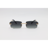 Prada - 5G74 - Golden Black Gradient - Metal - Rimless - Rectangle - Sunglasses
