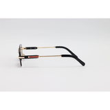 Prada - 5G74 - Golden Black Gradient - Metal - Rimless - Rectangle - Sunglasses