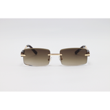 Prada - 5G74 - Golden Brown Gradient - Metal - Rimless - Rectangle - Sunglasses