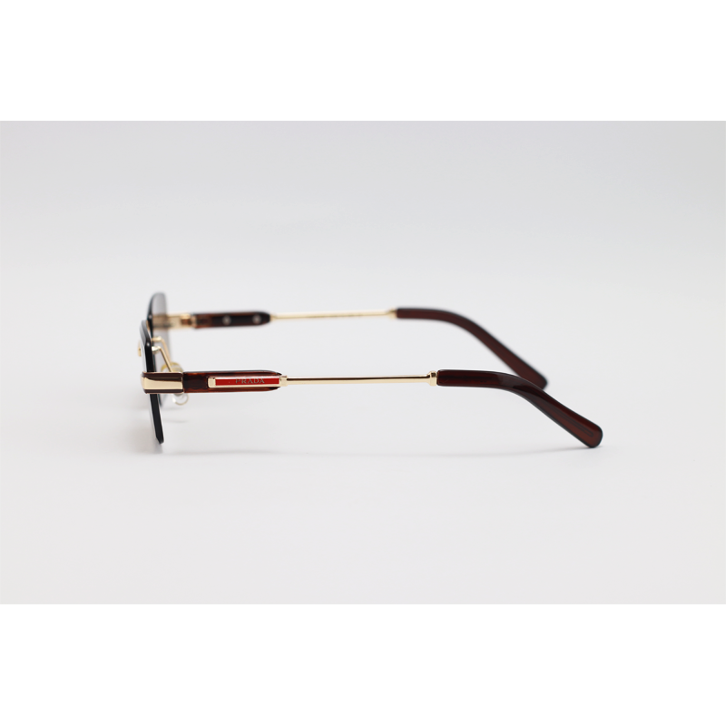 Prada - 5G74 - Golden Brown Gradient - Metal - Rimless - Rectangle - Sunglasses