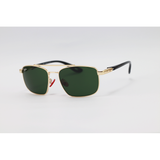 Ray Ban - 3715 - Golden Green - Metal - Double Bridge - Rectangle - Sunglasses