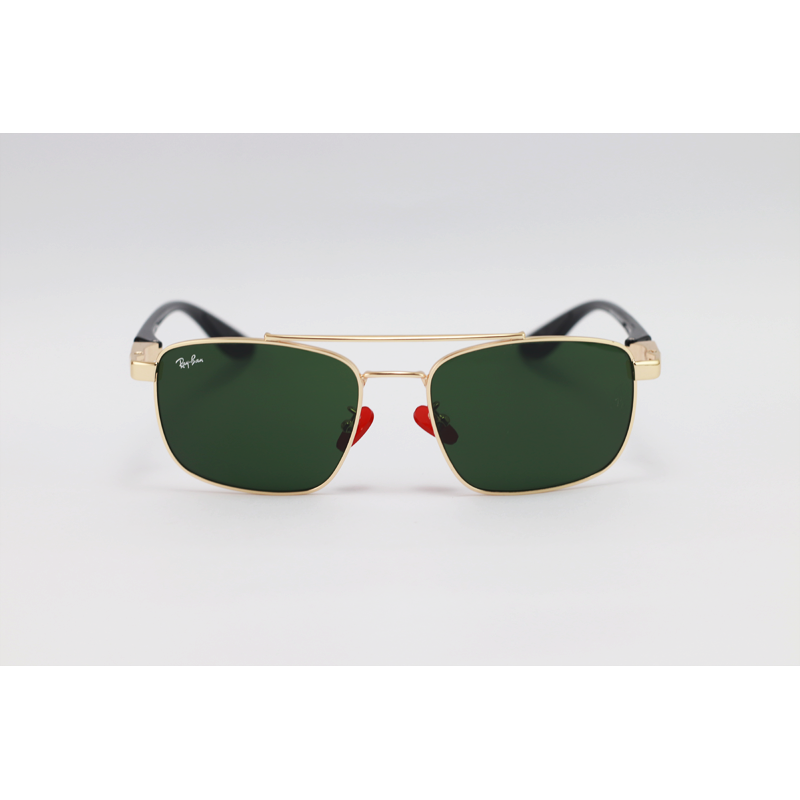 Ray Ban - 3715 - Golden Green - Metal - Double Bridge - Rectangle - Sunglasses