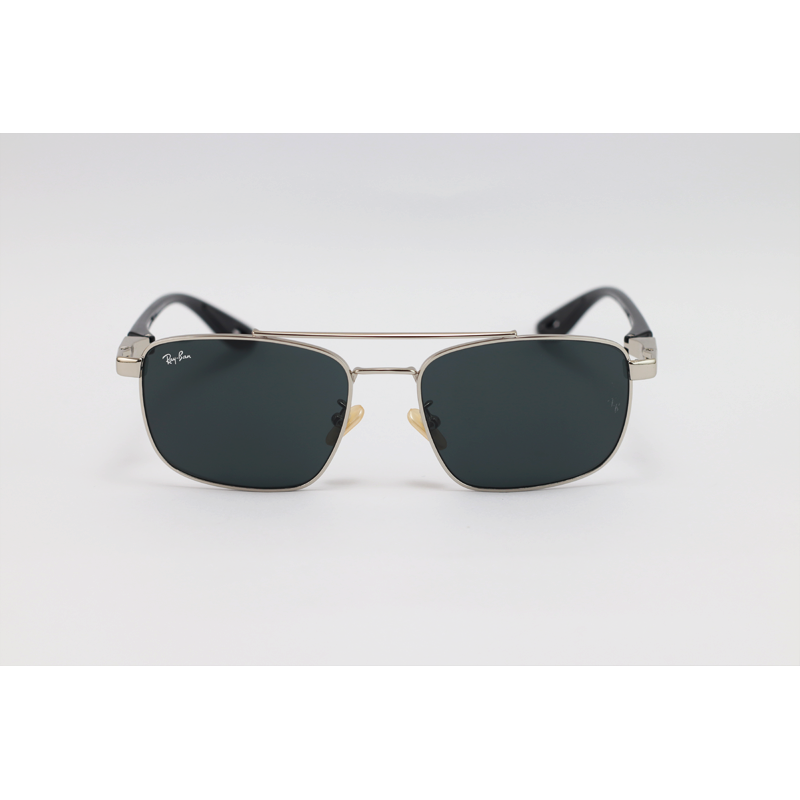 Ray Ban - 3715 - Silver Black - Metal - Double Bridge - Rectangle - Sunglasses