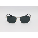 Ray Ban - 3715 - Silver Black - Metal - Double Bridge - Rectangle - Sunglasses