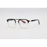 Ray Ban -  - Golden Black - Acetate - Metal - Blue Cut - Double Bridge - Rectangle - Eyewear