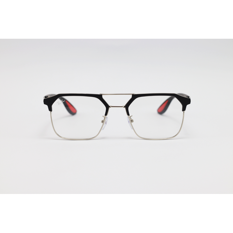 Ray Ban - - Silver Black - Acetate - Metal - Blue Cut - Double Bridge - Rectangle - Eyewear