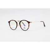 Calvin Klein - 58124 - Golden Tortoise - Acetate - Metal - Double Bridge - Round - Eyewear